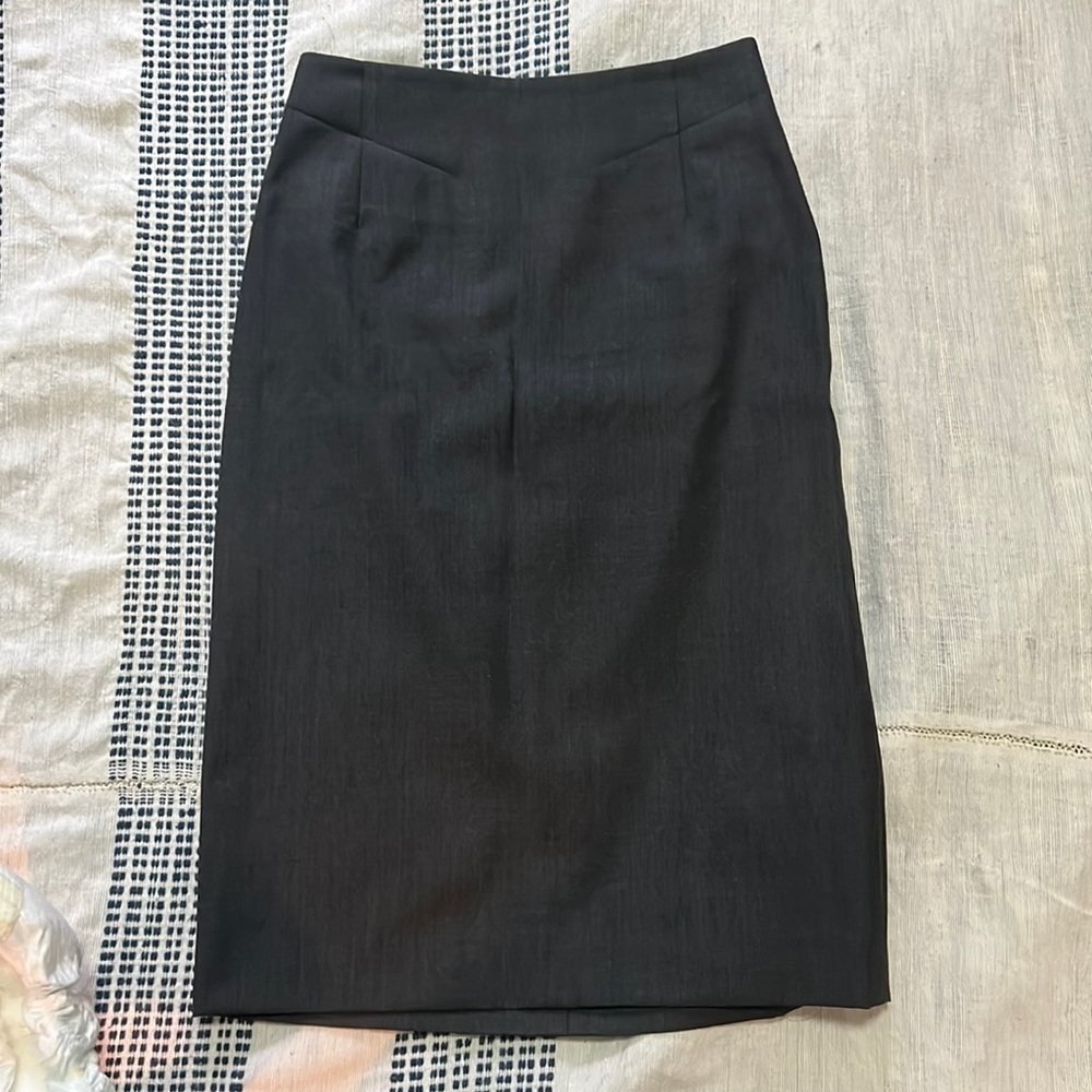 Calvin Klein Collection gray new wool silk lined pencil skirt with seam detail